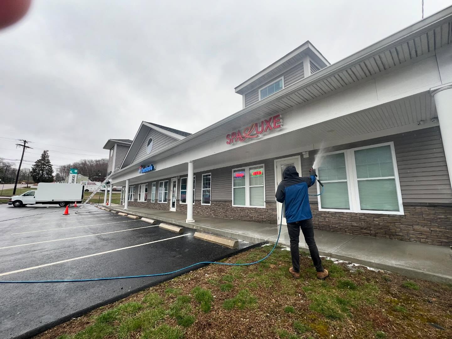 Completed commercial power washing project in Uncasville Connecticut