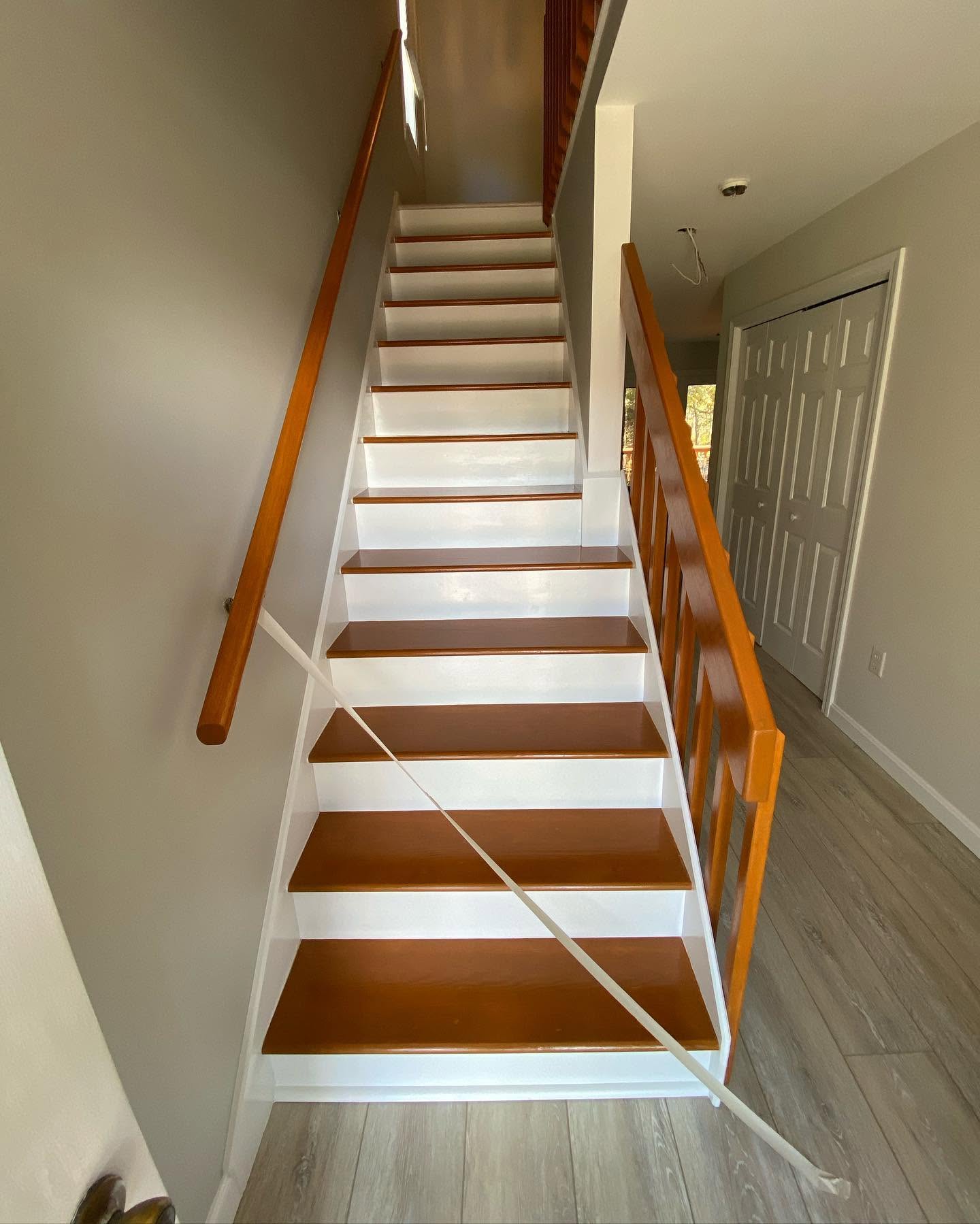 Completed staircase painting project in Pawcatuck Connecticut