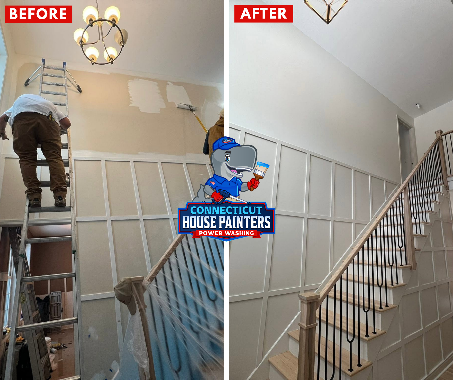 Interior foyer painting in Salem Connecticut